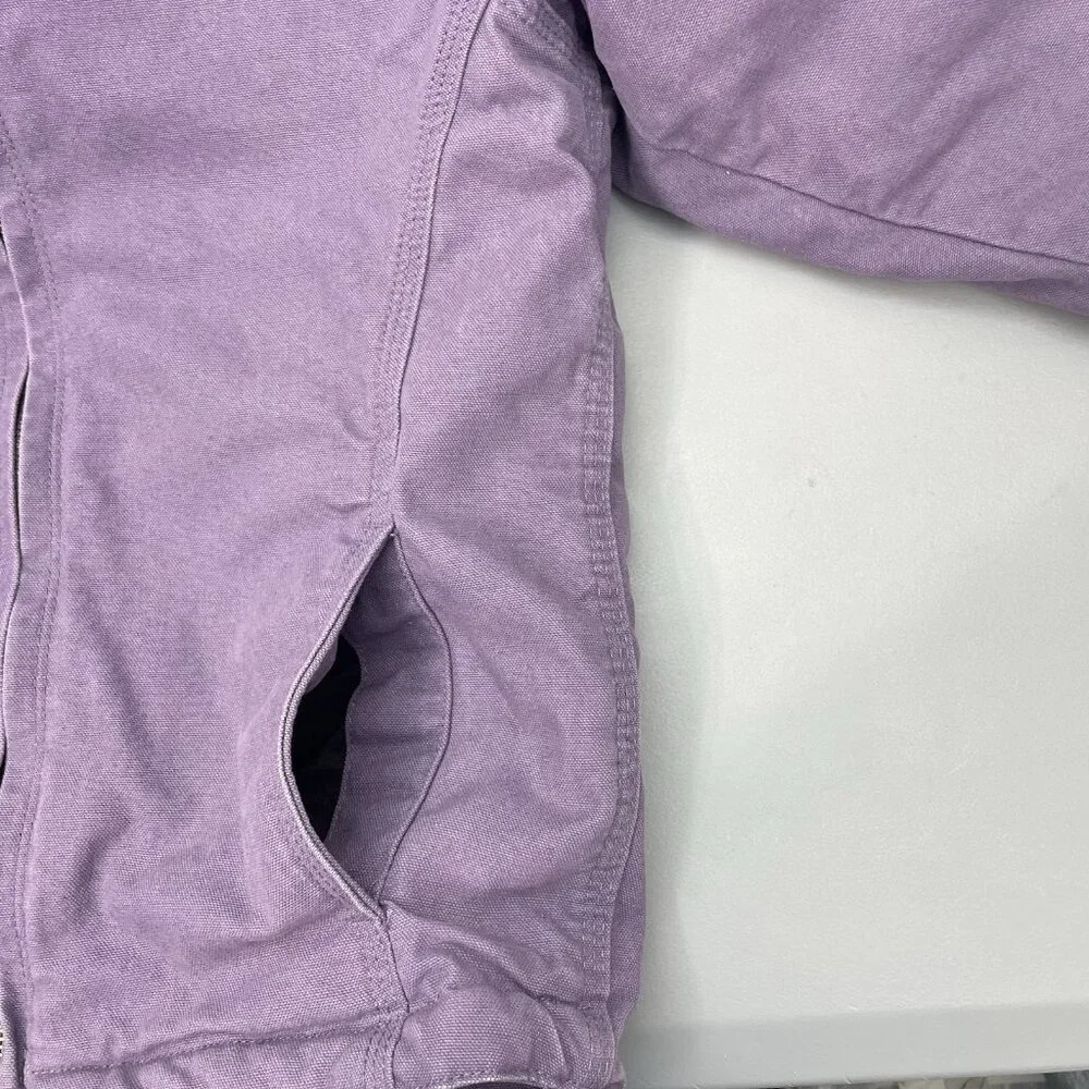 Blue Mountain Canvas Jacket Sherpa Barn Chore Hooded Western Farm Purple Girls M